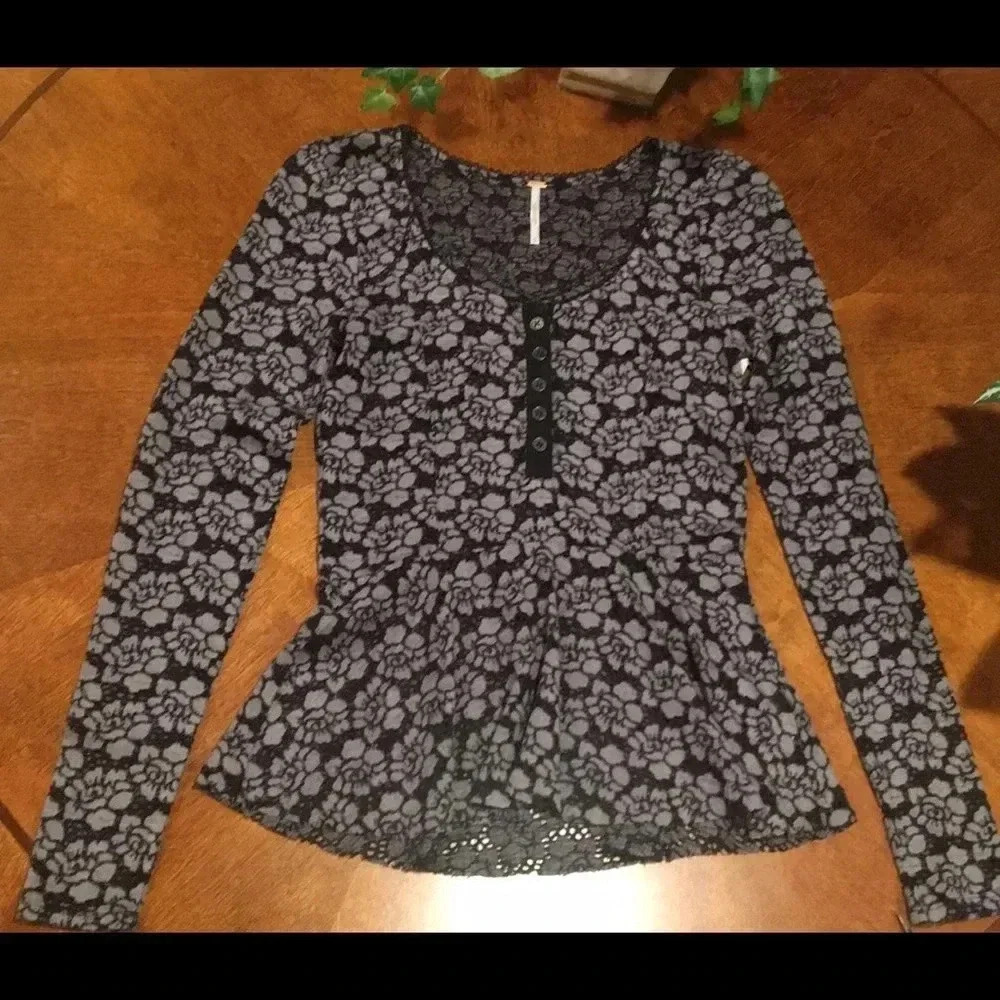 Free People Black Comb top